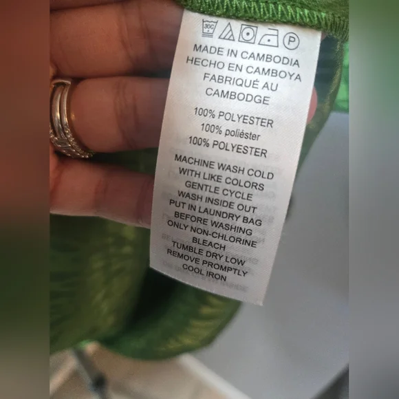 Michael Kors Green V-Neck Short Sleeve Blouse Size L NWT - Picture 3 of 7